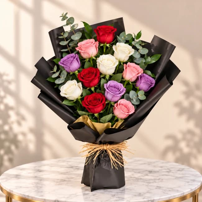 Mixed Color Roses Bouquet