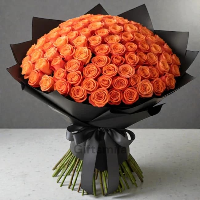 100 Orange Roses