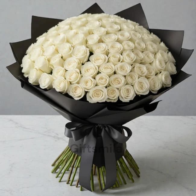 100 White Roses