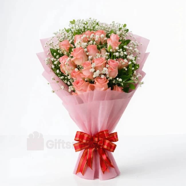 20 Pink Roses Bouquet 