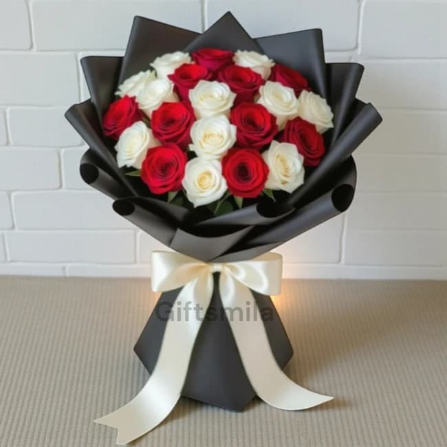 30 Red & White Bouquet