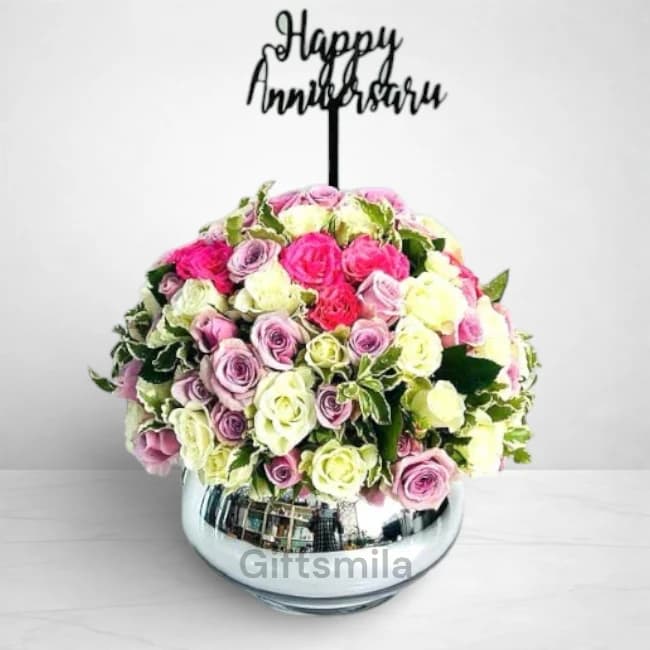 Anniversary Mixed Flower Vase