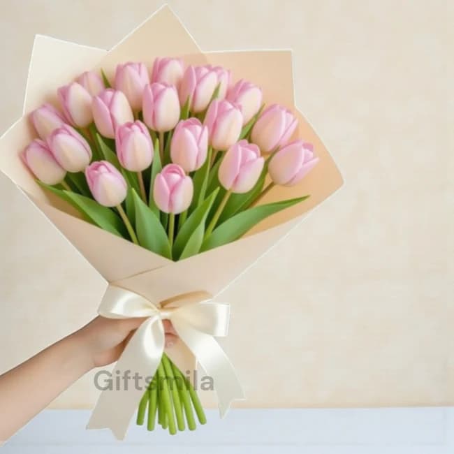 Awesome Pink Tulips Bouquet