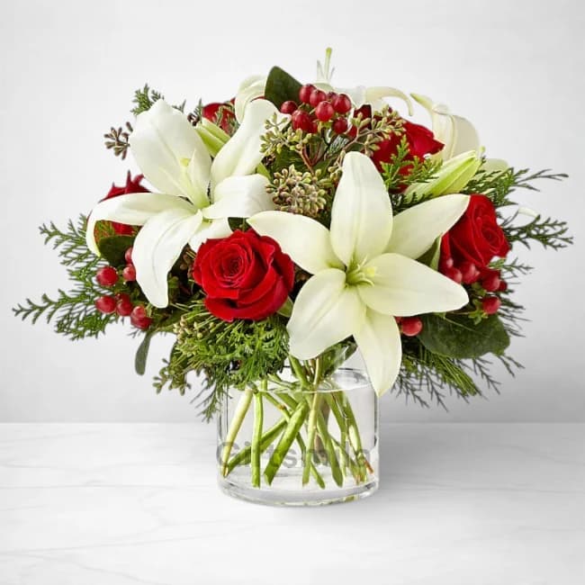 Christmas Mixed Floral Vase