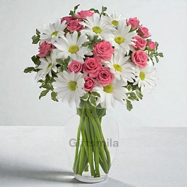 Gerbera & Roses Vase
