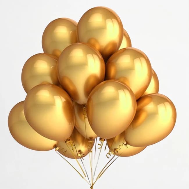 Golden Color Balloon Bunch