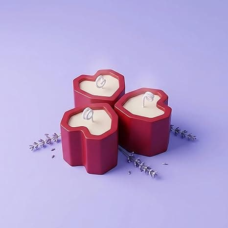 Heart Shaped Scented Candle Set of 3 