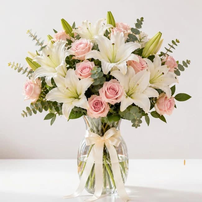 Lilies and Roses Vase