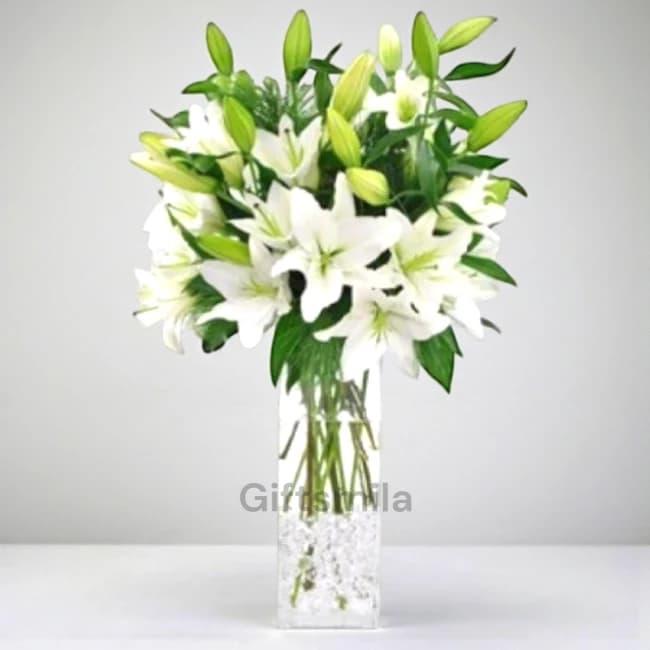 Long Glass Lily Vase
