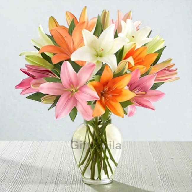 Mixed Lily Vase