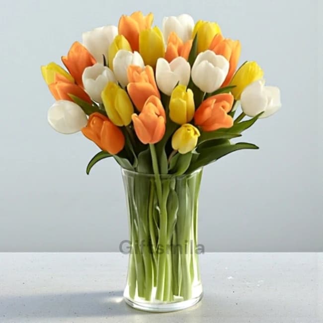 Mixed Tulip Vase