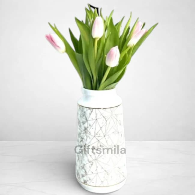 Pink Tulips Vase