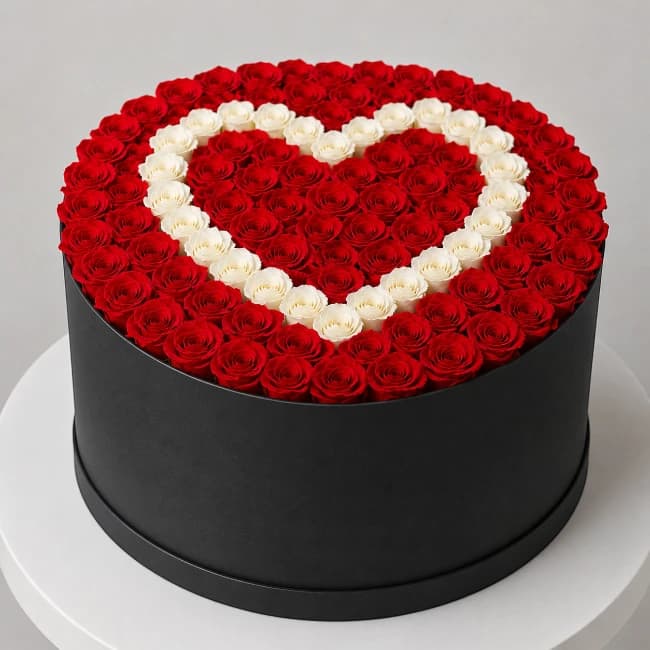 Red & White Roses Box
