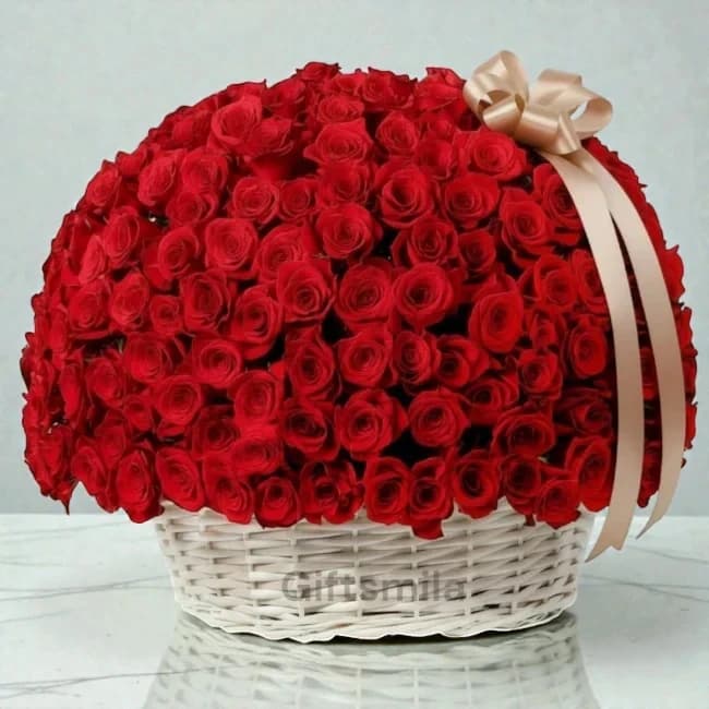 Red Roses Basket