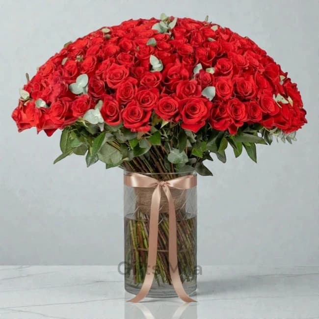 Red Roses Vase