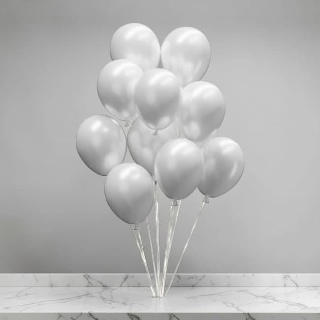 Silver Helium Balloons