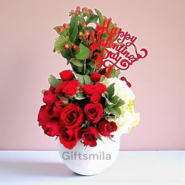 Valentine Roses Vase