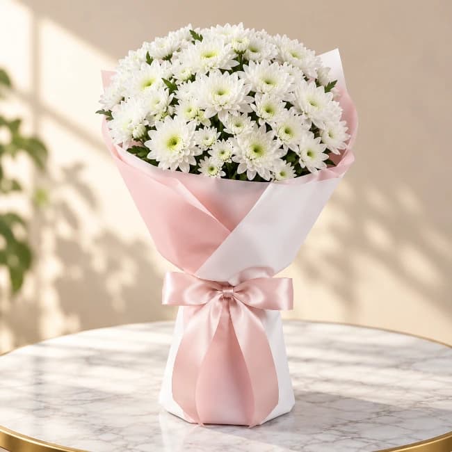 White Chrysanthemums Bouquet