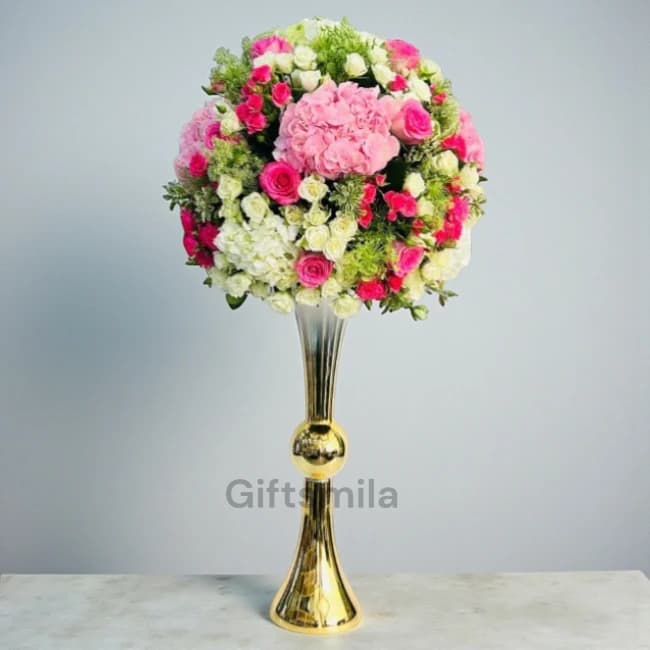 White & Pink Flower Vase