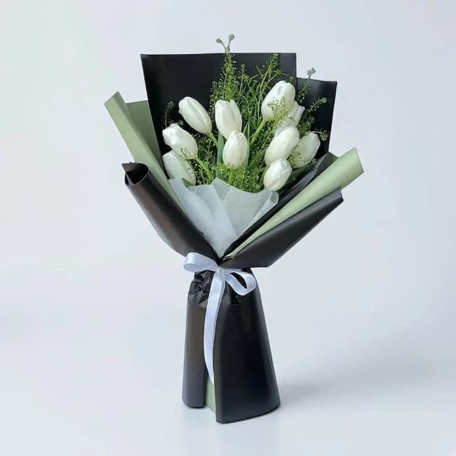 White Tulip Flower Bouquet