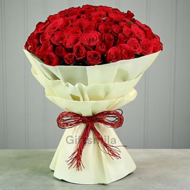 80 Red Roses Bouquet