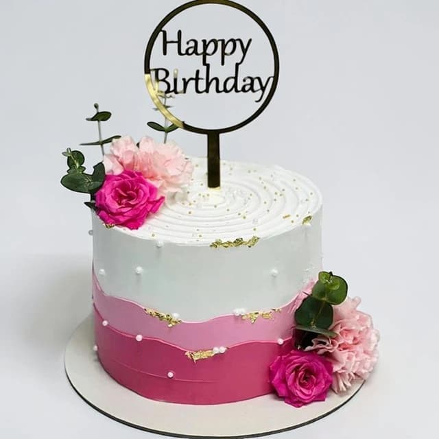 Pink Flowers Cake