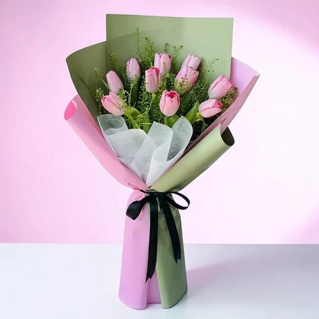 Pink Tulip Flower Bouquet