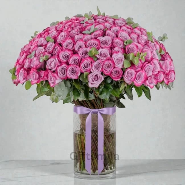 Purple Roses Vase