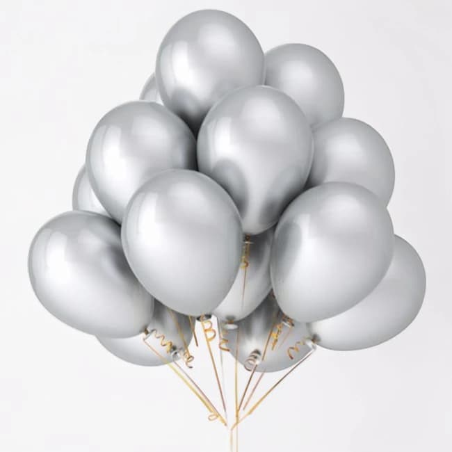 Silver Color Balloon Bunch