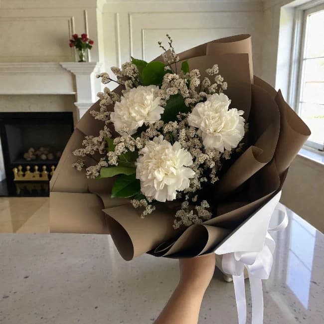 White Carnation Bouquet